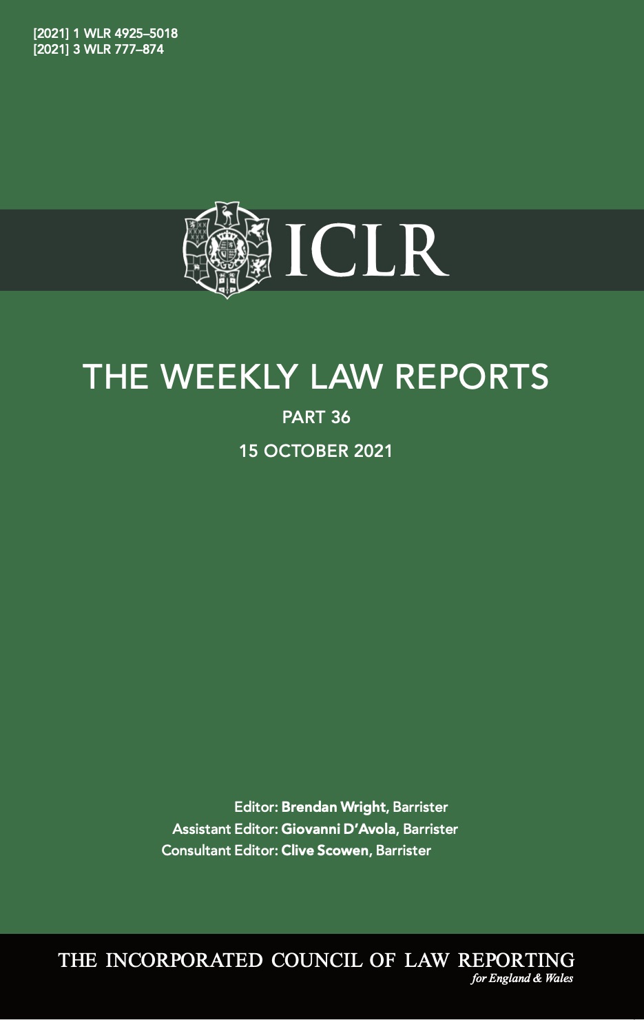 The Weekly Law Reports Iclr 1458